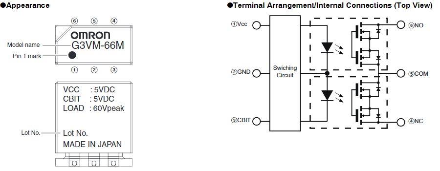 Omron Electronics G3VM-66M SPDT MOSFET 계전기